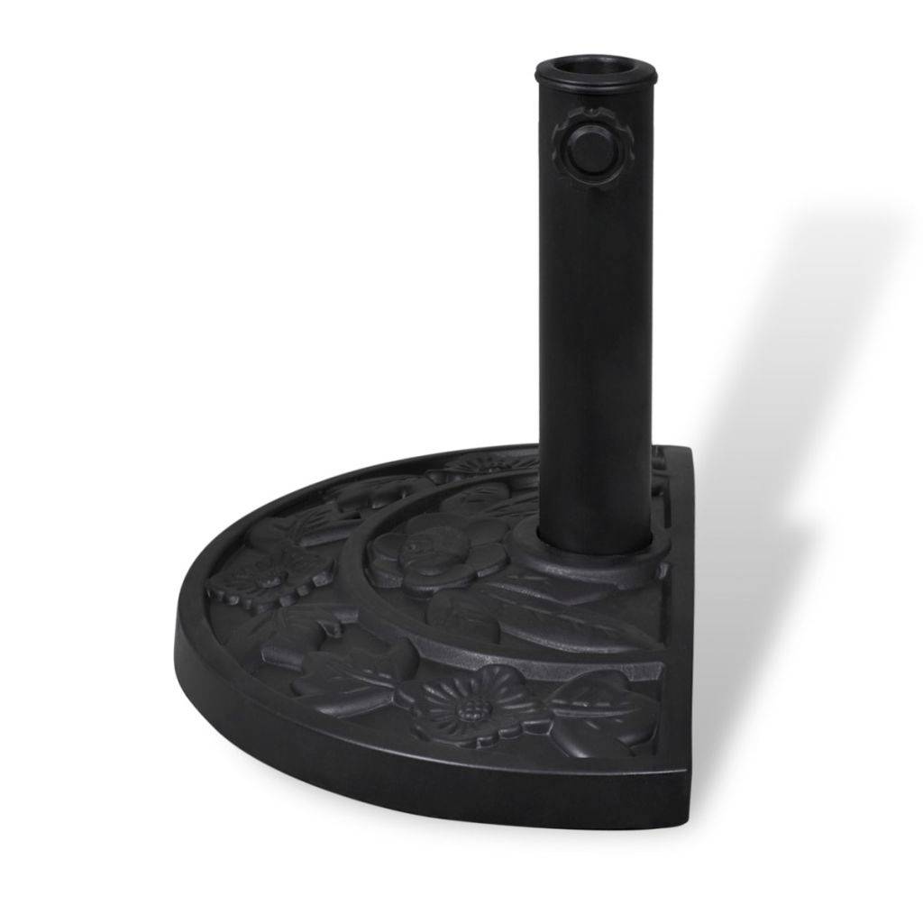 Helloshop26 - Pied socle base de parasol semi-circulaire en résine diamètre 38 et 48 mm 9 kg noir - Image 2