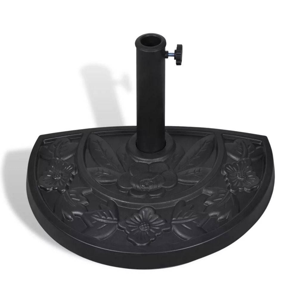 Helloshop26 - Pied socle base de parasol semi-circulaire en résine diamètre 38 et 48 mm 9 kg noir - Image 3