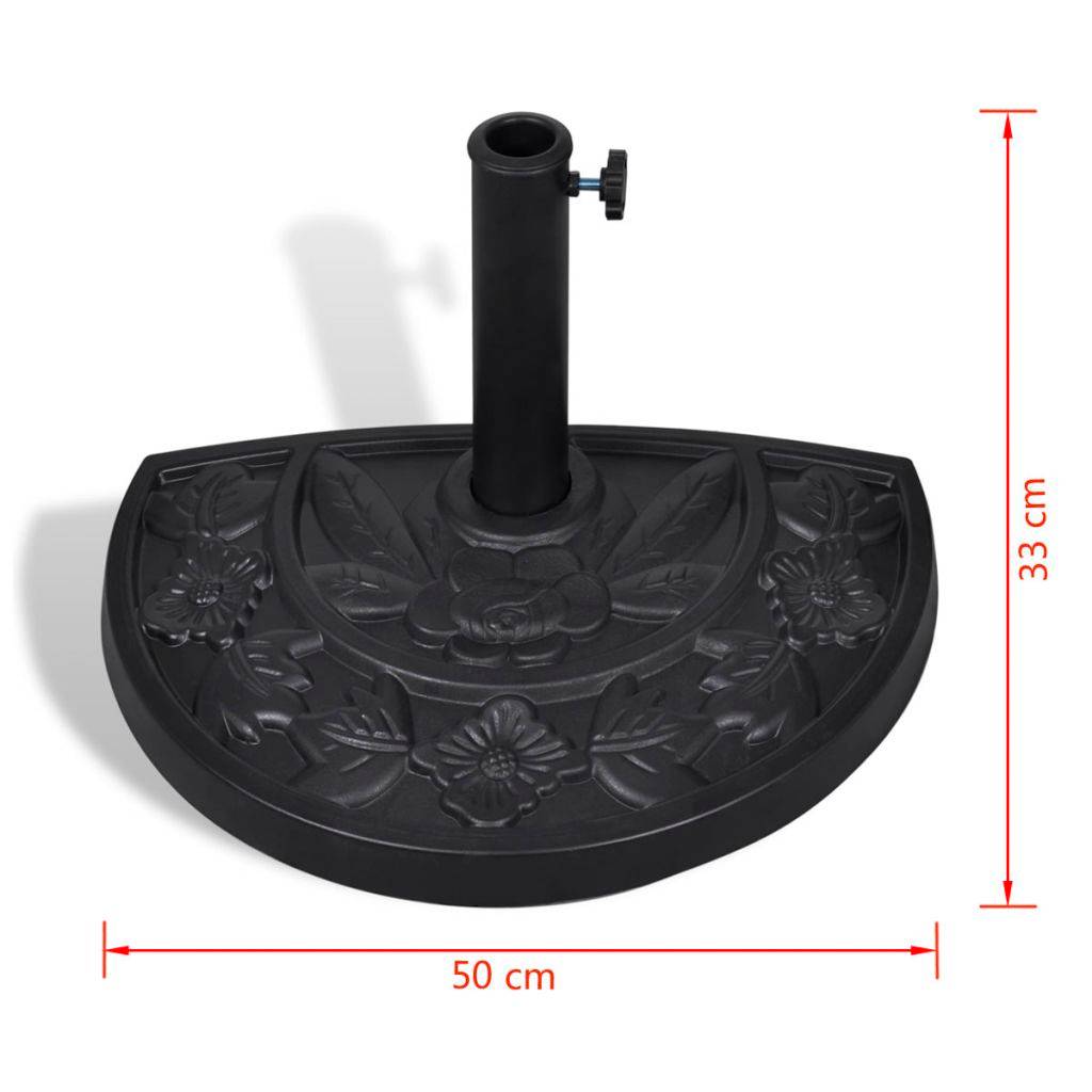 Helloshop26 - Pied socle base de parasol semi-circulaire en résine diamètre 38 et 48 mm 9 kg noir - Image 4