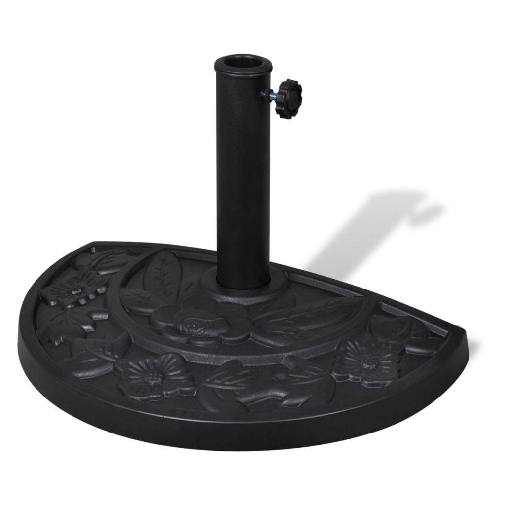 Helloshop26 - Pied socle base de parasol semi-circulaire en résine diamètre 38 et 48 mm 9 kg noir - Image 1