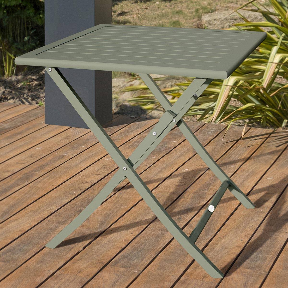 Dcb Garden - Table de jardin pliante carré de couleur vert pour 2 personnes DCB GARDEN - Image 5
