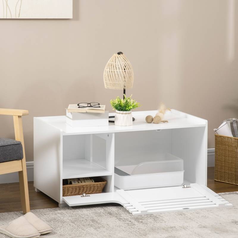 PANGIVO - Meuble pour chat bois blanc 90 x 48 x 43.5 cm - PANGIVO - Image 2
