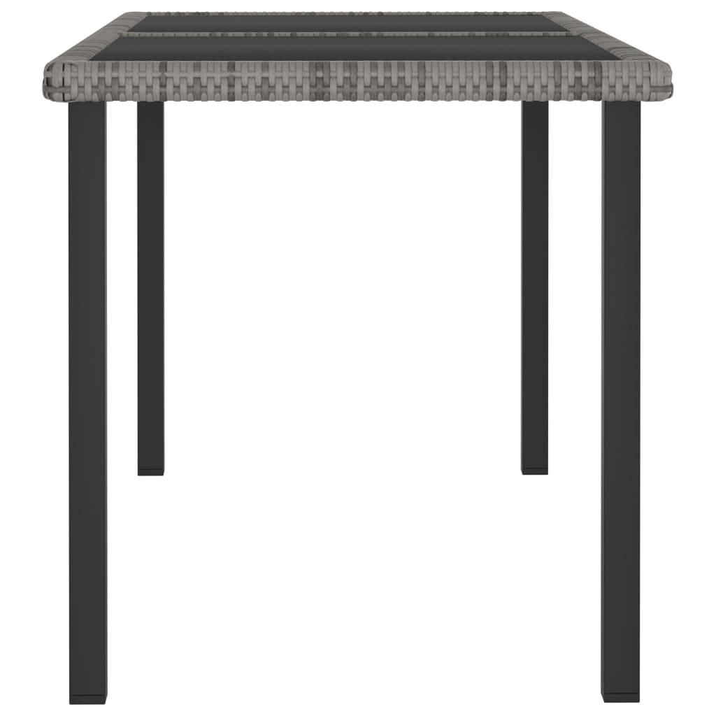 Table à dîner de jardin Résine tressée Gris 140 x 70 x 73 cm - PANGIVO - Image 3