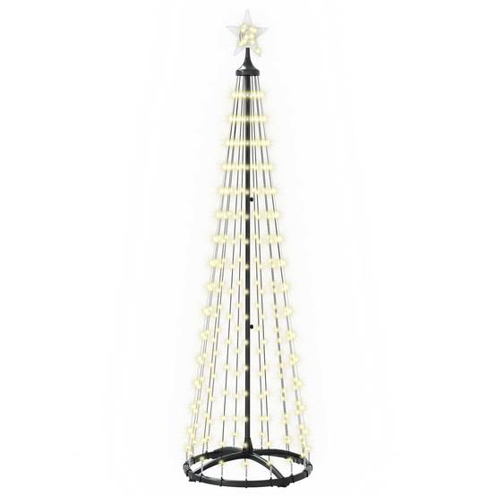 Vidaxl - Sapin cône lumineux LED 180 cm 250 LED Blanc chaud Acier Blanc vidaXL 42050807 - Image 2