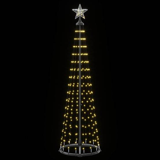 Vidaxl - Sapin cône lumineux LED 180 cm 250 LED Blanc chaud Acier Blanc vidaXL 42050807 - Image 5