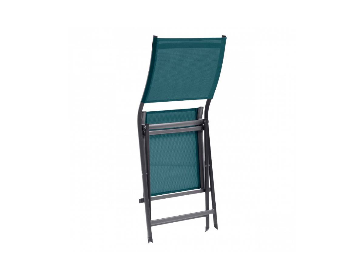 Hesperide - Lot de 4 chaises de jardin en aluminium pliables Bleu Canard Axant - Hespéride - Image 3