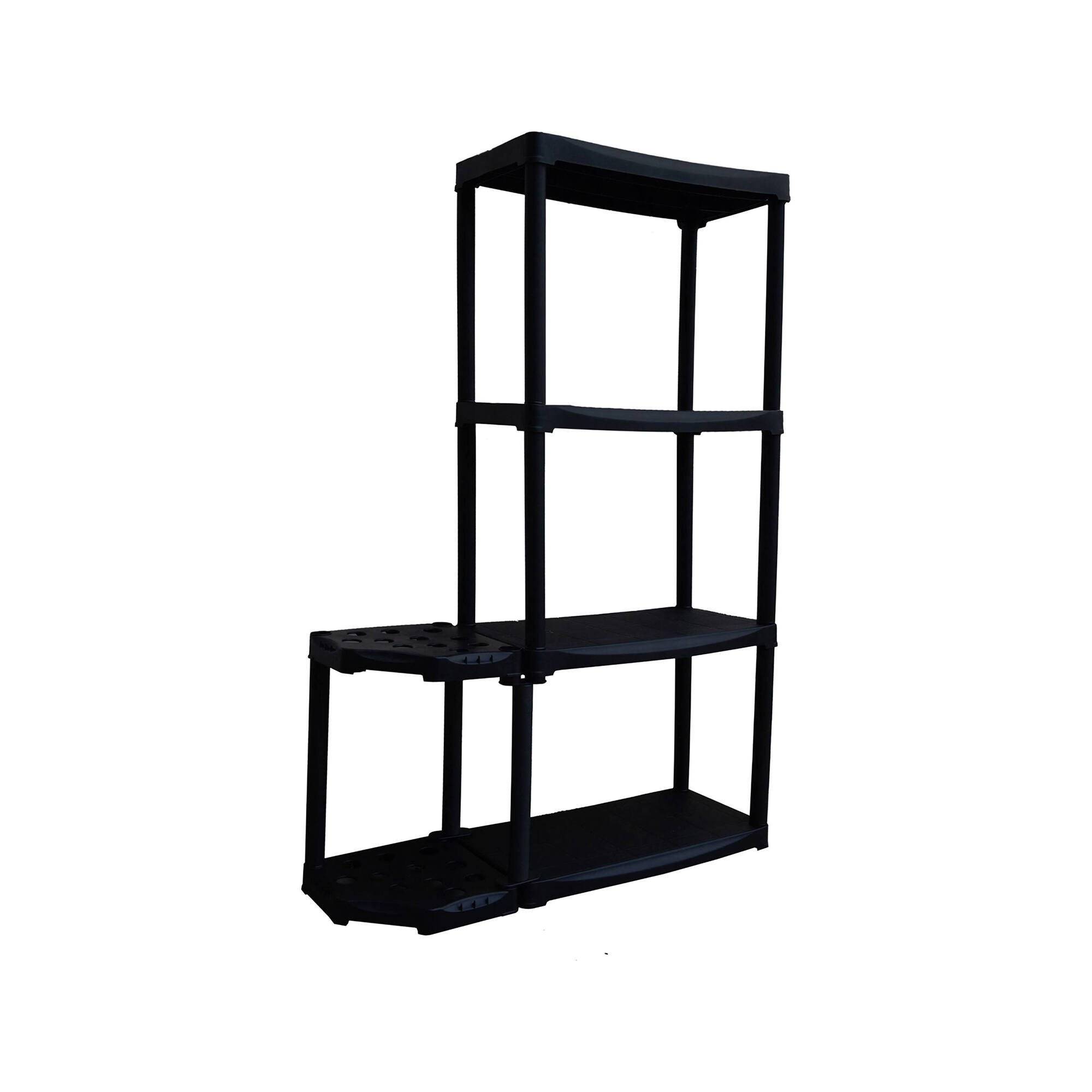 Dmora - Armoire d'extérieur Beveren, Etagère d'extérieur, Armoire de balcon polyvalente avec 2 étagères, 100% Made in Italy, 89x30h133 cm, Anthracite - Dmora - Image 1