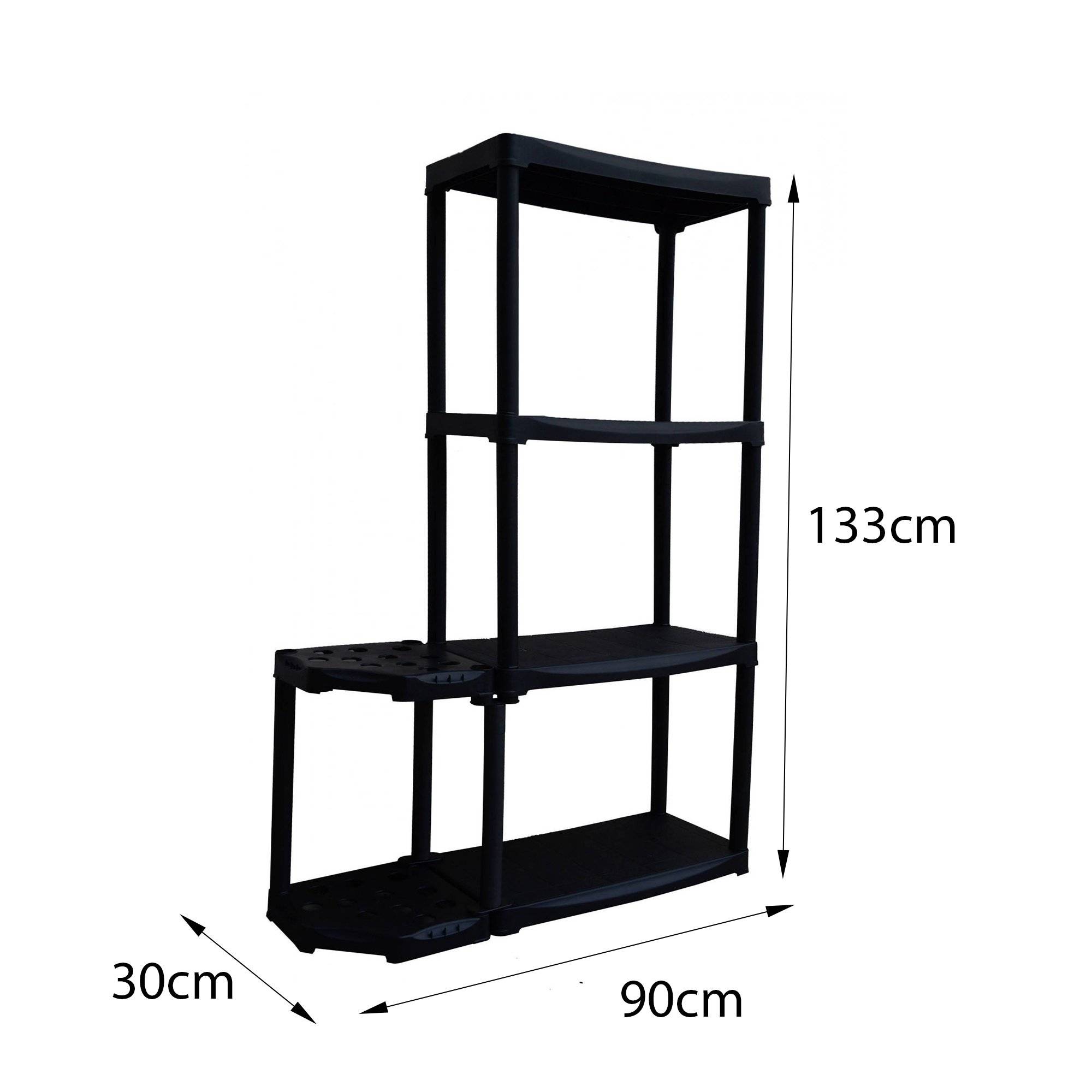 Dmora - Armoire d'extérieur Beveren, Etagère d'extérieur, Armoire de balcon polyvalente avec 2 étagères, 100% Made in Italy, 89x30h133 cm, Anthracite - Dmora - Image 3