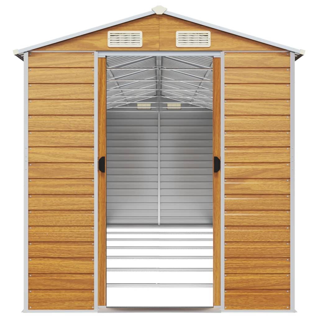 Vidaxl - Abri de jardin marron clair 191x640x198 cm acier galvanisé vidaXL 3188281 - Image 6