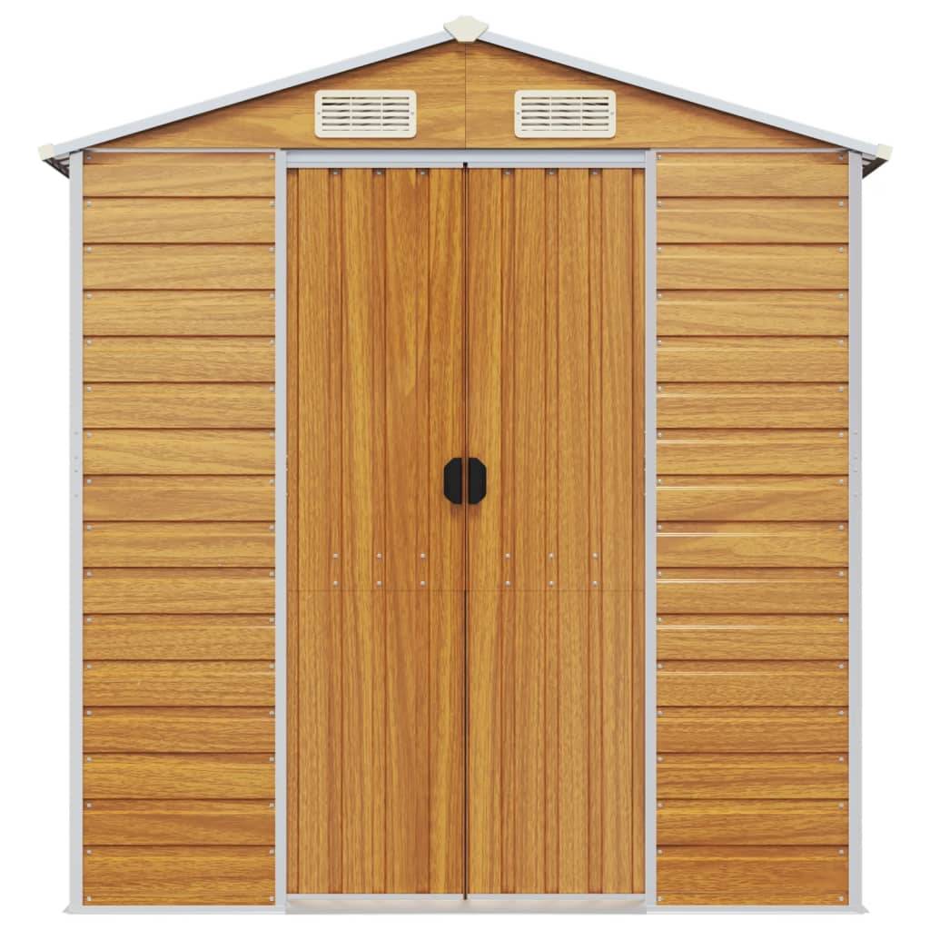 Vidaxl - Abri de jardin marron clair 191x640x198 cm acier galvanisé vidaXL 3188281 - Image 5