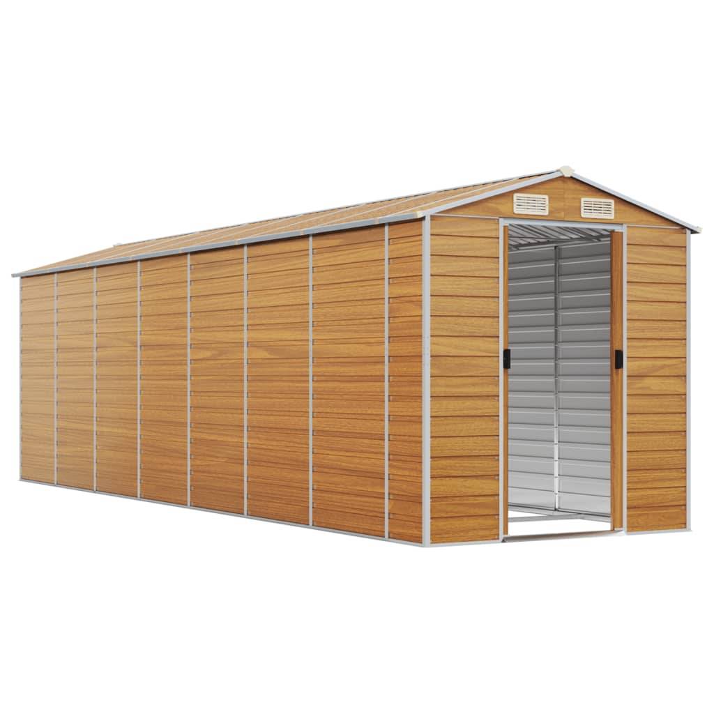 Vidaxl - Abri de jardin marron clair 191x640x198 cm acier galvanisé vidaXL 3188281 - Image 9
