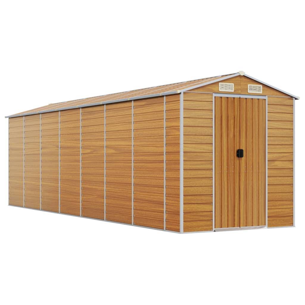 Vidaxl - Abri de jardin marron clair 191x640x198 cm acier galvanisé vidaXL 3188281 - Image 2