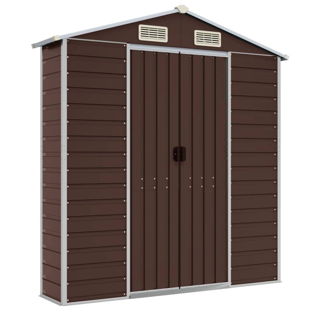 Vidaxl - Abri de jardin marron 191 x 640 x 198 cm en acier galvanisé vidaXL 3188270 - Image 7