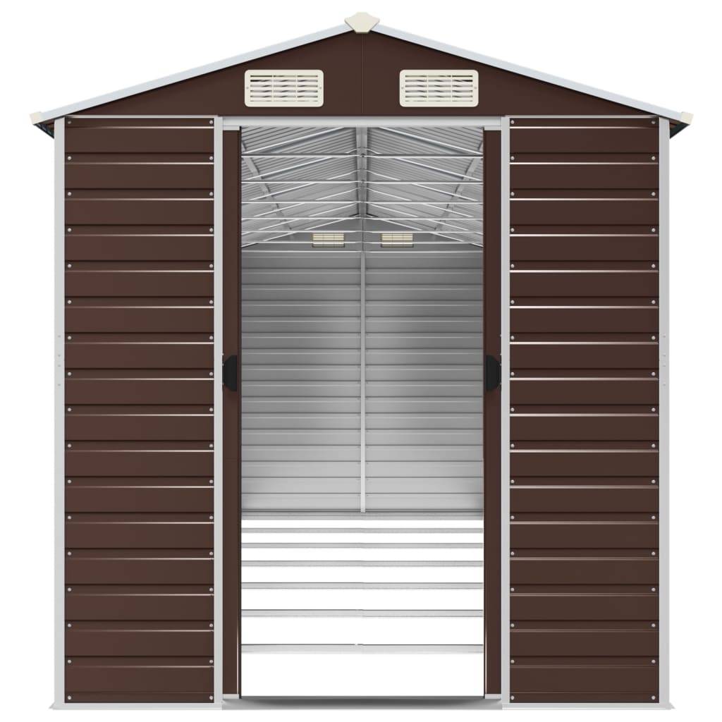 Vidaxl - Abri de jardin marron 191 x 640 x 198 cm en acier galvanisé vidaXL 3188270 - Image 6