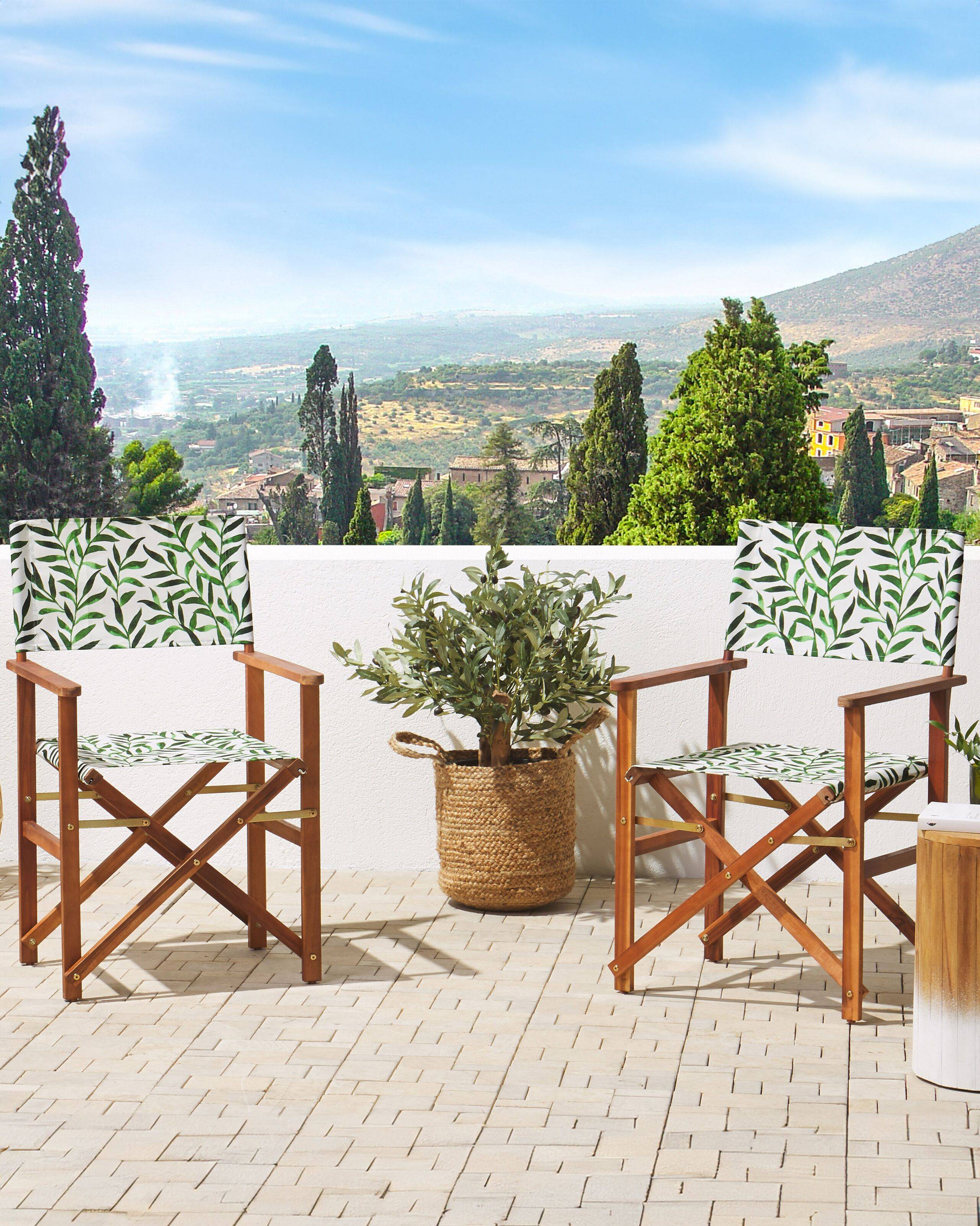 Beliani - Chaise de jardin Tissu Marron foncé CINE - Beliani - Image 1