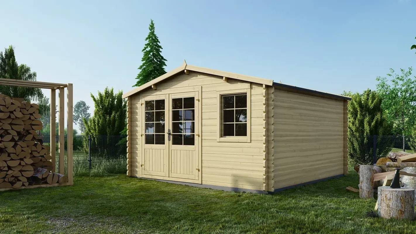 Altanka - Abri de jardin en bois - 12m2 - 4x3m - Ep. 34mm - Couleur: naturel - DOM652 - ALTANKA - Image 10
