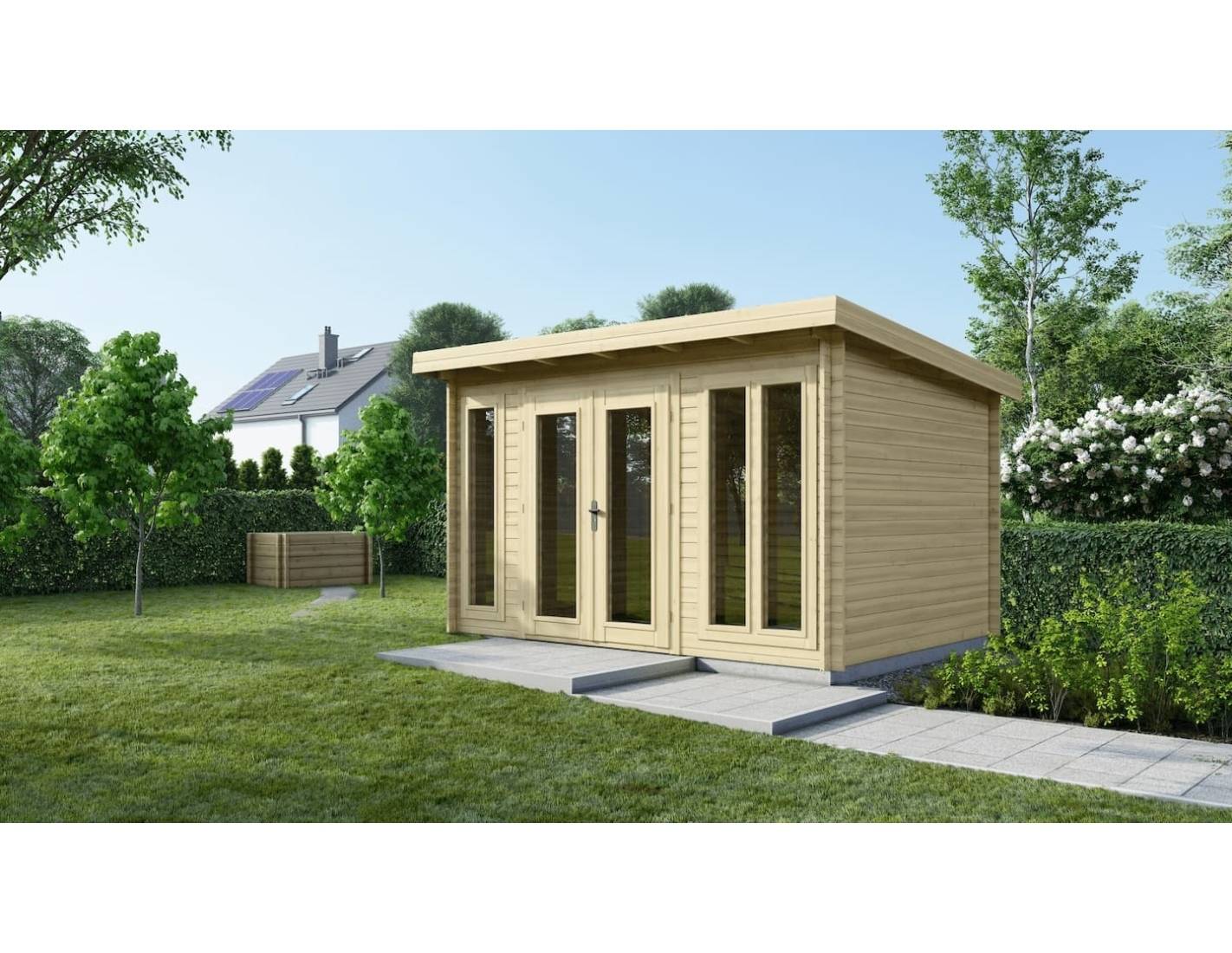 Altanka - Abri de jardin en bois - 12m2 - 4x3m - Ep. 34mm - Couleur: naturel - DOM652 - ALTANKA - Image 1