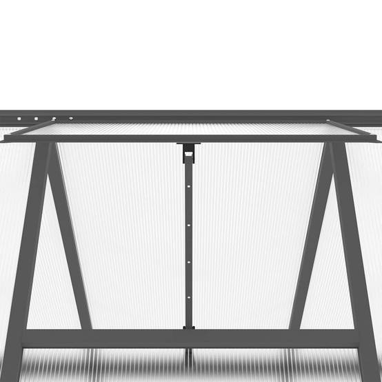 Serre aluminium et polycarbonate anthracite 224 x 169 x 202 cm - PANGIVO - Image 9