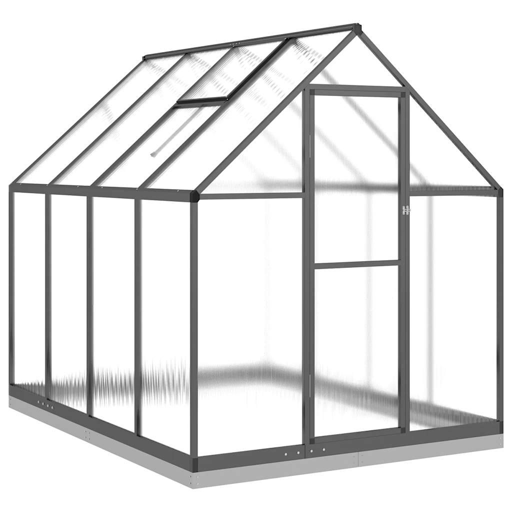 Serre aluminium et polycarbonate anthracite 224 x 169 x 202 cm - PANGIVO - Image 2