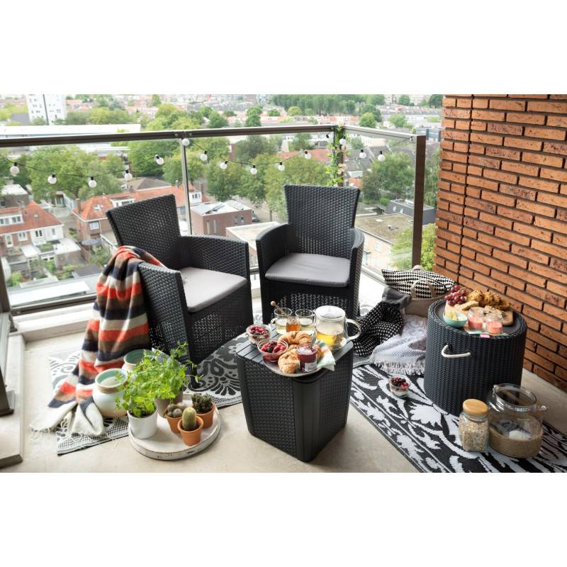 Keter - Ensemble balcon résine IOWA – Anthracite - Image 1