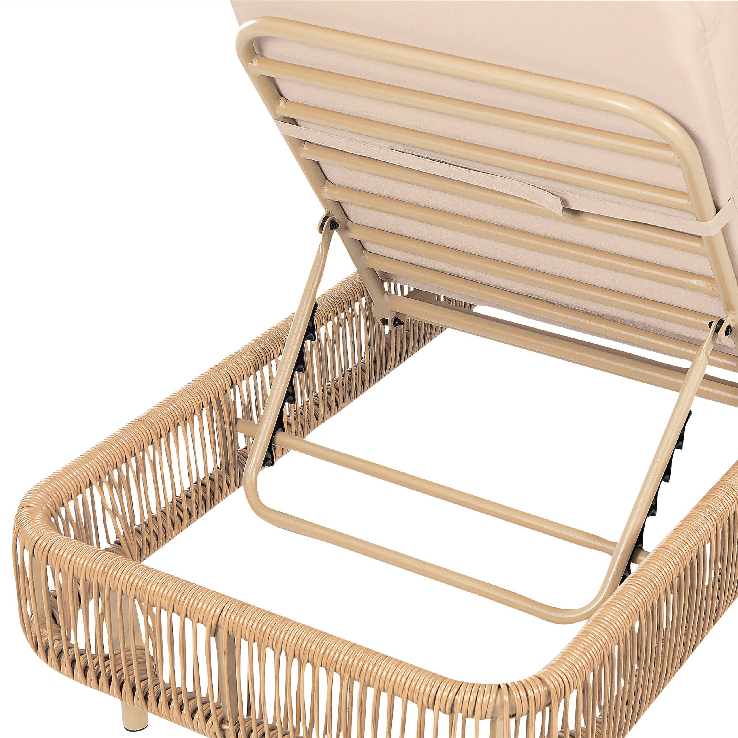 Beliani - Chaise longue Polyrotin Beige OSINI - Beliani - Image 7