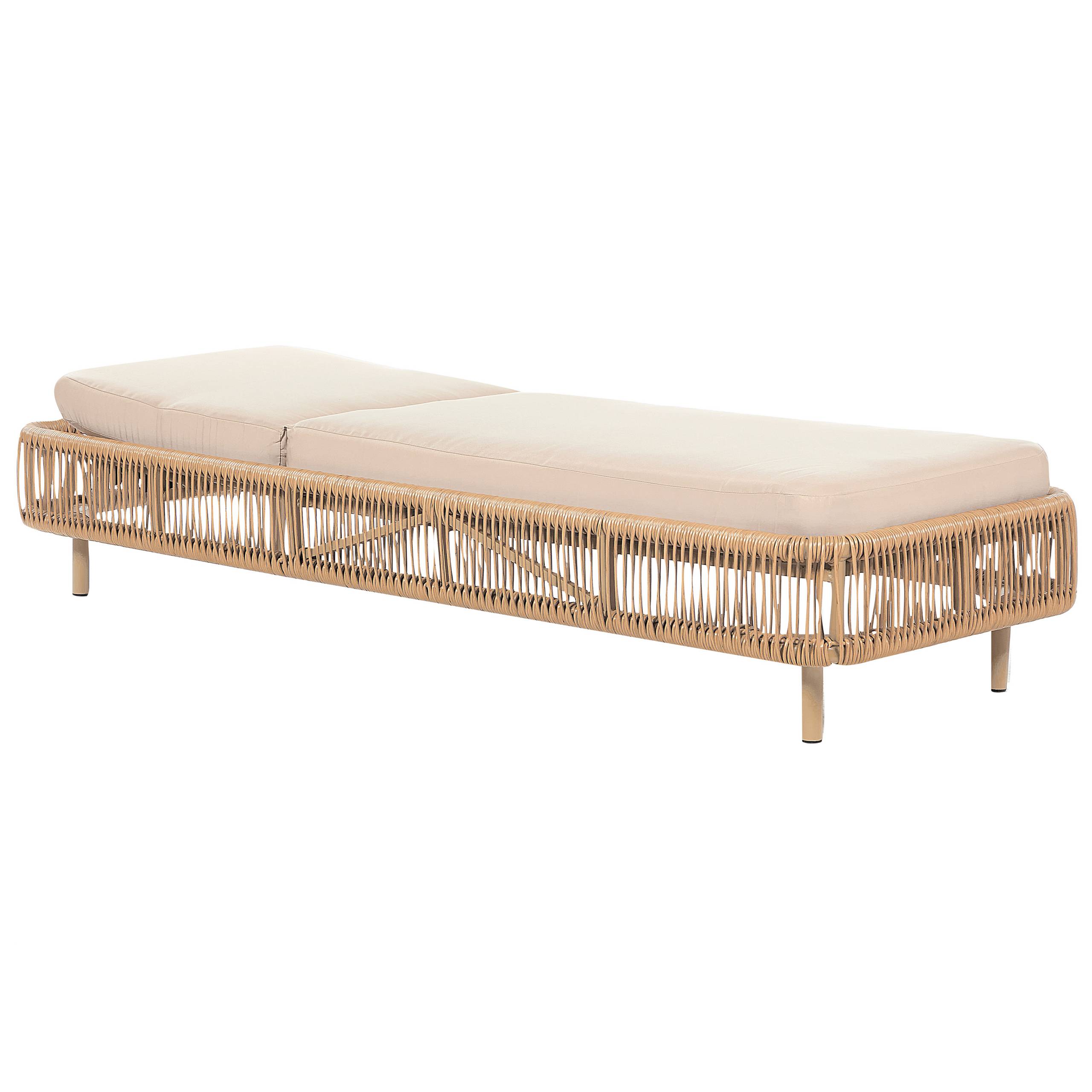 Beliani - Chaise longue Polyrotin Beige OSINI - Beliani - Image 5
