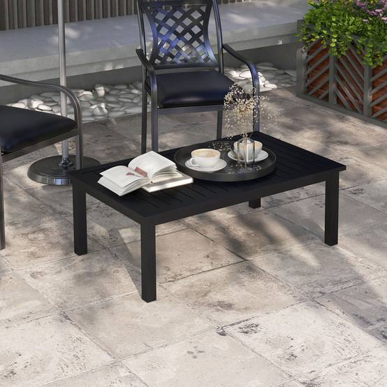 PANGIVO - Table basse de jardin aluminium noir 100 x 60 x 37 cm - PANGIVO - Image 3