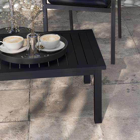 PANGIVO - Table basse de jardin aluminium noir 100 x 60 x 37 cm - PANGIVO - Image 9