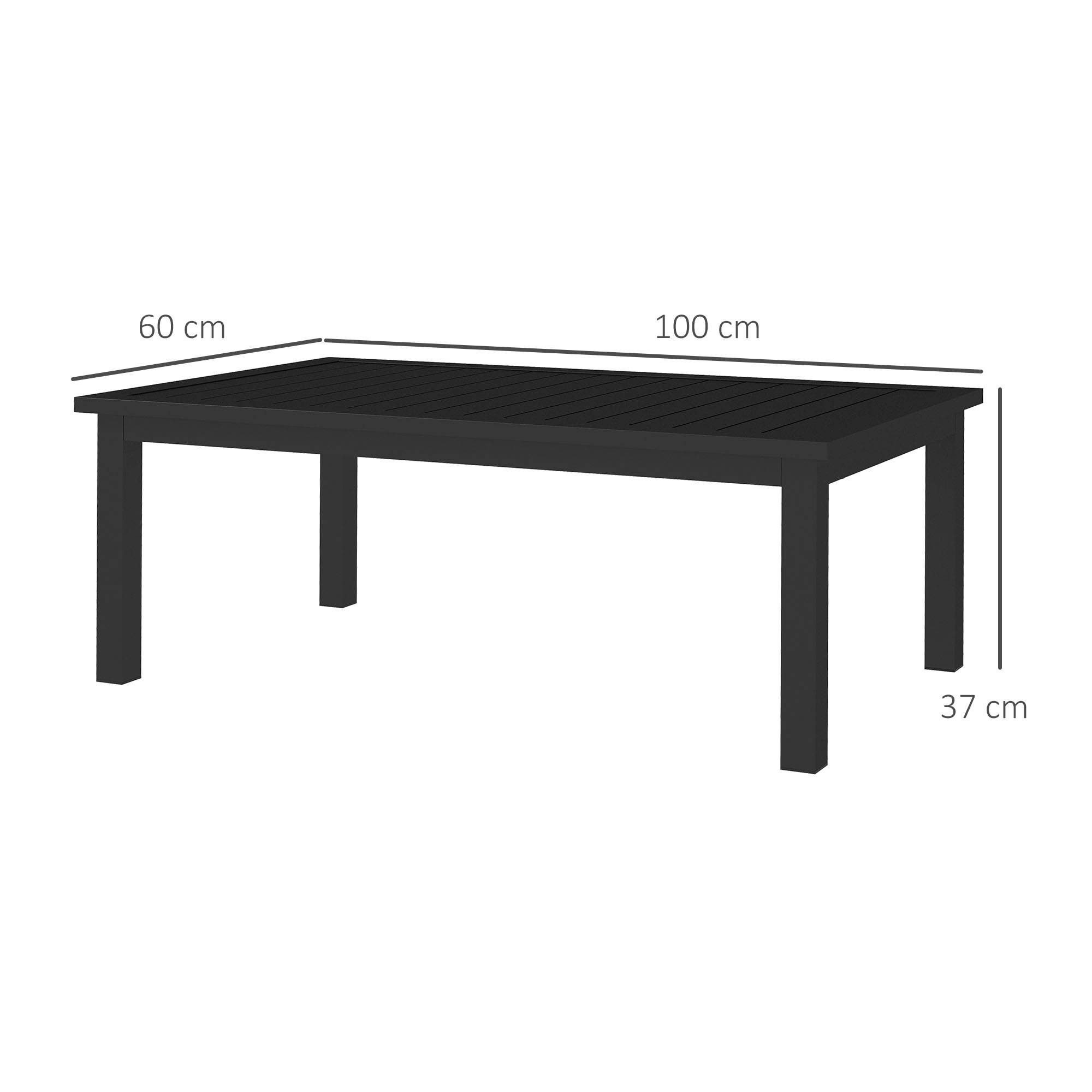 PANGIVO - Table basse de jardin aluminium noir 100 x 60 x 37 cm - PANGIVO - Image 5