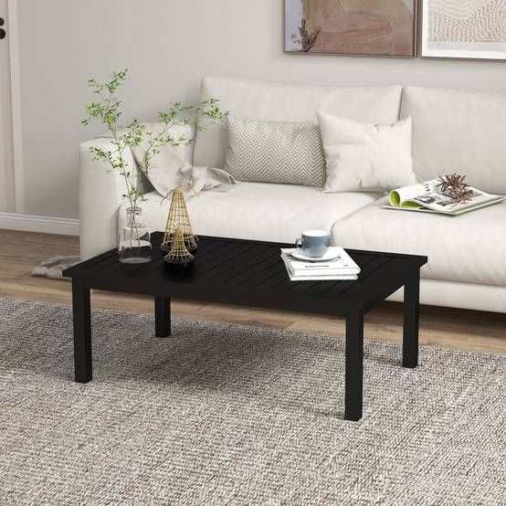 PANGIVO - Table basse de jardin aluminium noir 100 x 60 x 37 cm - PANGIVO - Image 4