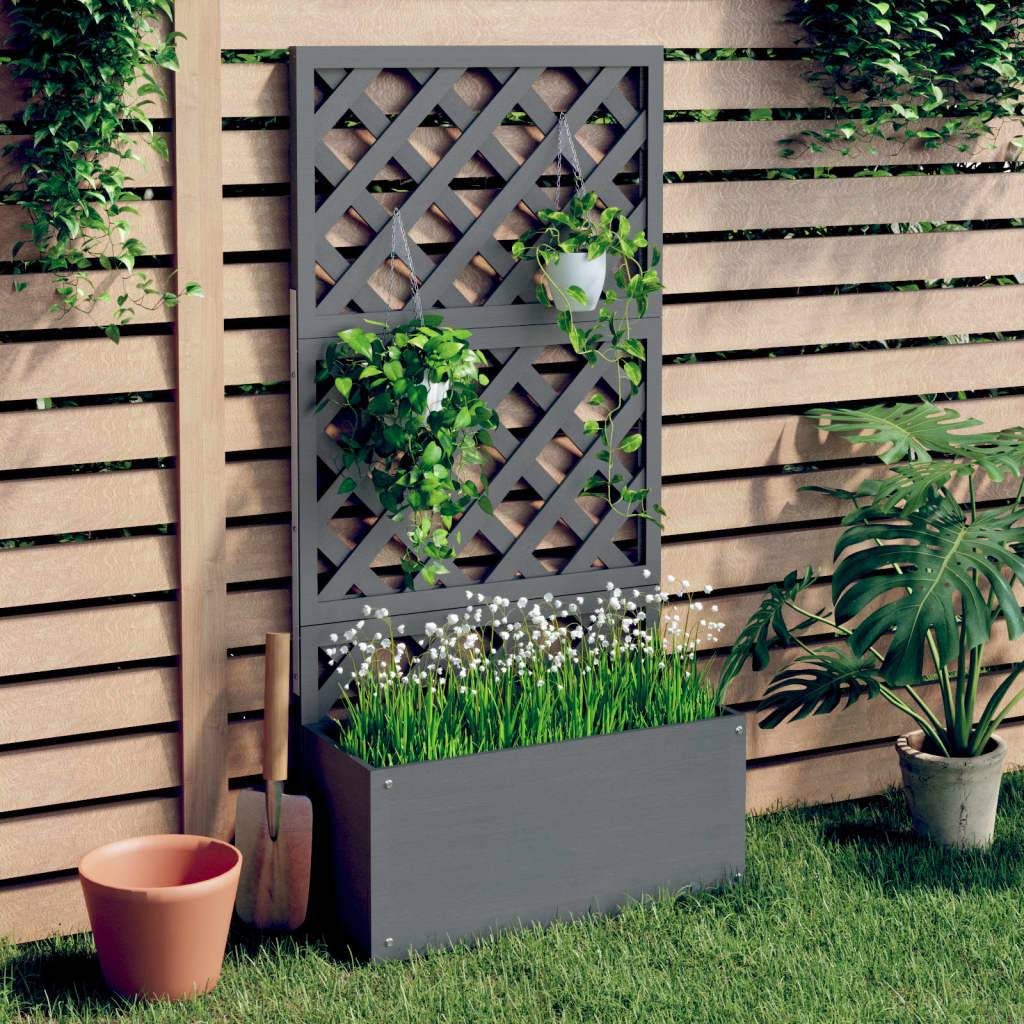 Vidaxl - Jardinière en treillis-Pot de fleur-Bac à fleurs Gris 65x33x135 cm WPC - Image 1