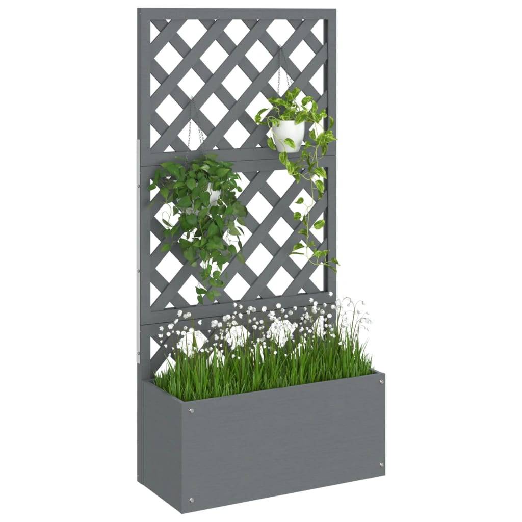 Vidaxl - Jardinière en treillis-Pot de fleur-Bac à fleurs Gris 65x33x135 cm WPC - Image 7