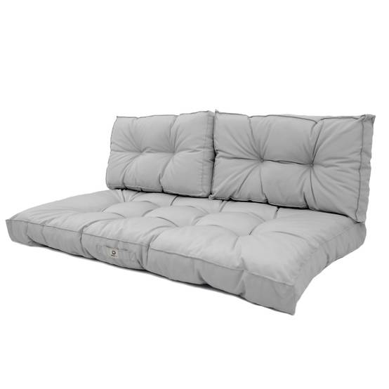 Coussins pour salon de jardin capitonné 120x60cm gris galet - Déco arts - Image 1