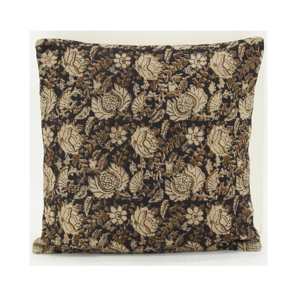 Aubry Gaspard - Coussin à fleurs marron - Image 3