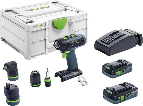 Perceuse visseuse sans fil T 18+3 HPC 4.0 I-Set - FESTOOL - avec 2 batteries 18V 4.0Ah - chargeur - accessoires - Systainer - 576989 - Image 1