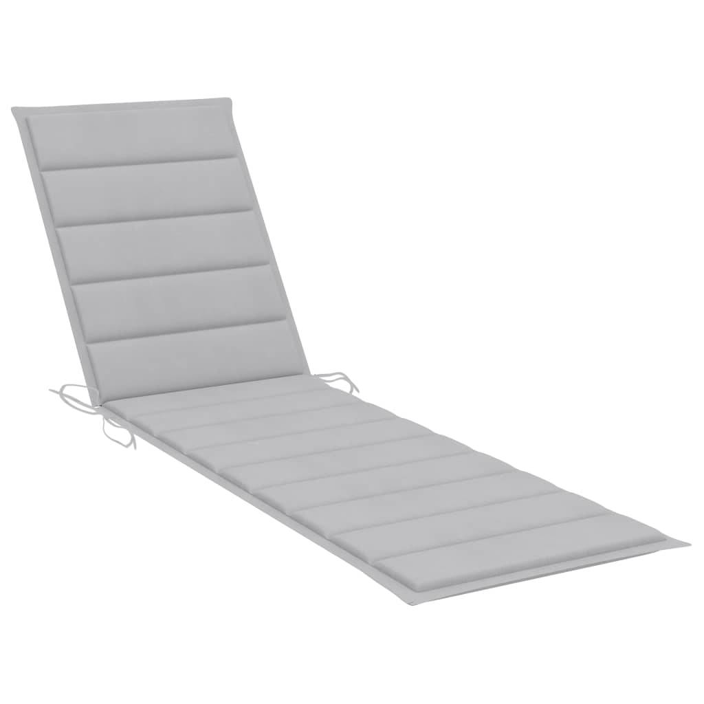 Chaise longue | Transat | Bain de soleil avec table et coussin Bois de teck solide - Image 7