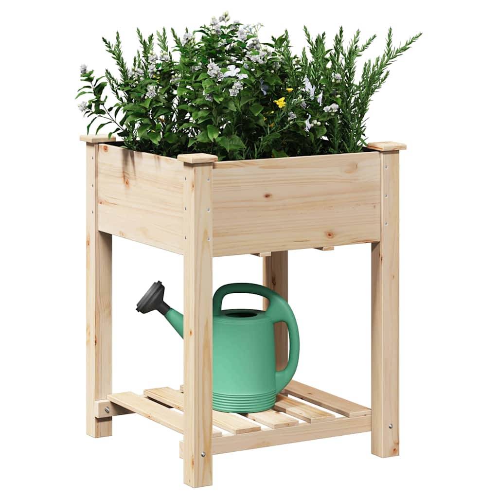 Cache-pot, Pot De Fleurs avec étagère Beige 60.5 x 60 x 76.5 cm g372 - Image 3