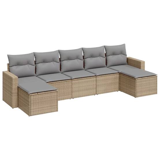 Vidaxl - Salon de jardin avec coussins 7 pcs beige résine tressée vidaXL 3251676 - Image 2