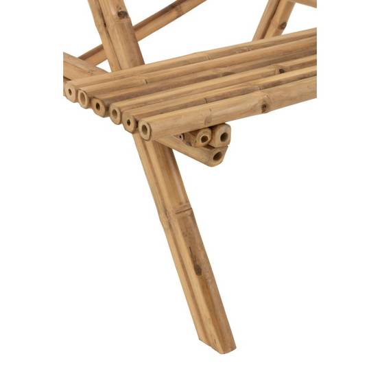 Table avec banc en bois naturel 120x120x77 cm - J-Line - Image 4