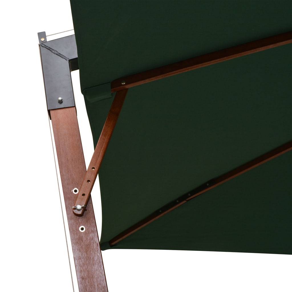 Helloshop26 - Parasol 300 x 300 cm poteau en bois vert - Image 5