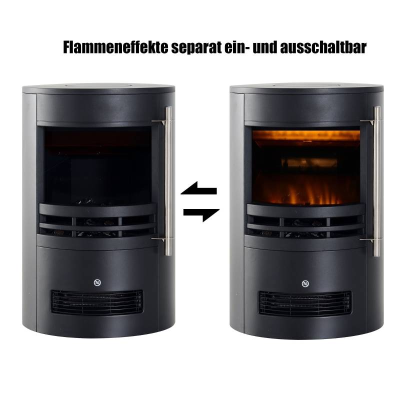 ComfortXL - Poêle électrique 2000W design moderne avec effet flammes pour salon Noir – ComfortXL Outdoor Living - Image 4