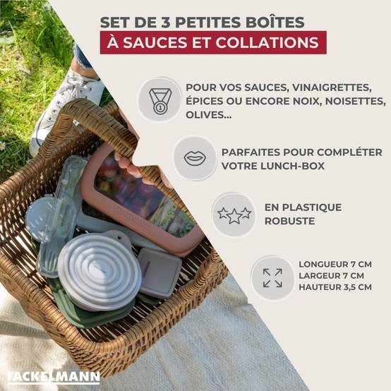 Lot de 1 lunch box 1L avec 3 boîtes à sauce Fackelmann Storage - Image 8