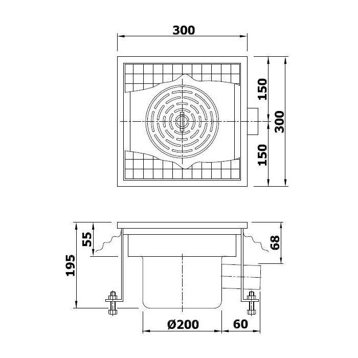 Combisteel - Caniveau de Sol pour Cuisine Professionnelle 300 - Sortie Horizontale - Combisteel - Image 3