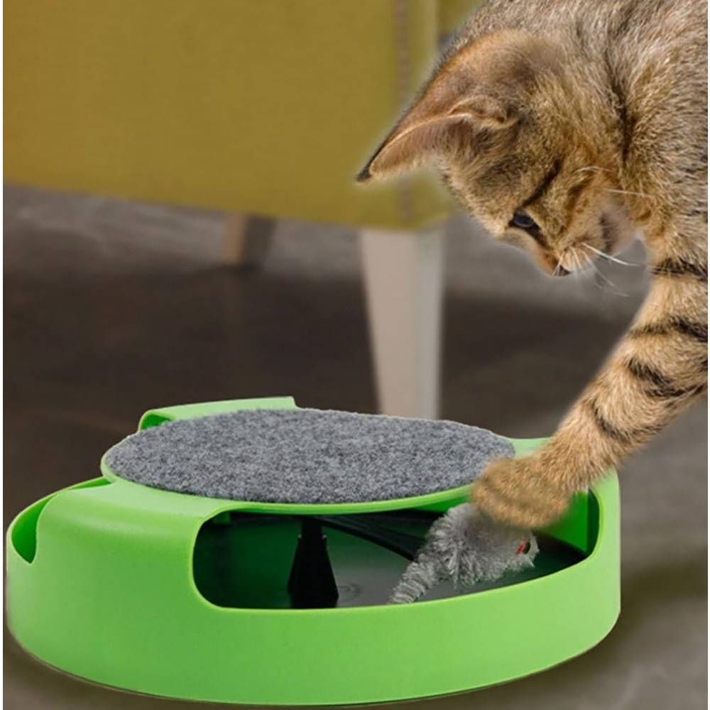 Jouet interactif pour chat - Souris rotative + 4 spirales - Stimulation sans piles - Living123 - Image 6