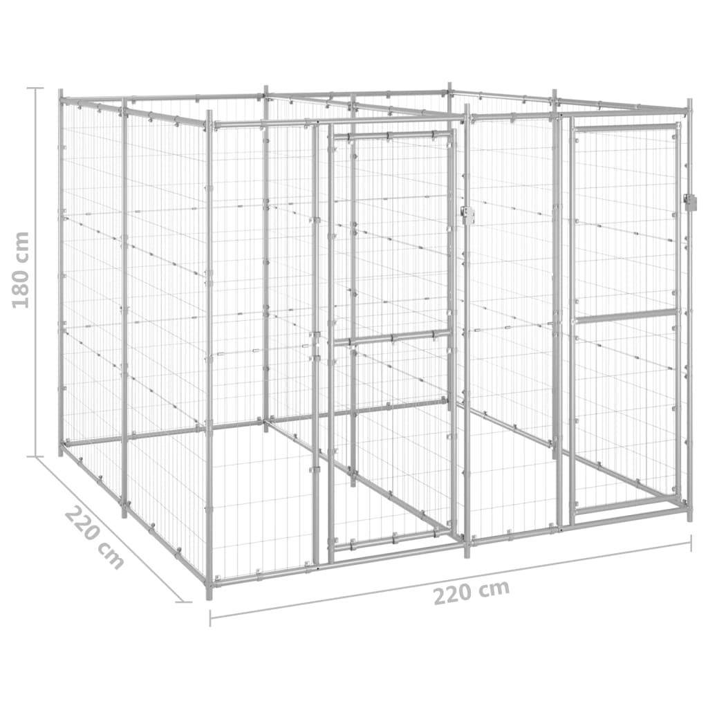 Helloshop26 - Chenil extérieur cage enclos parc animaux chien extérieur acier galvanisé 4,84 m² - Image 2