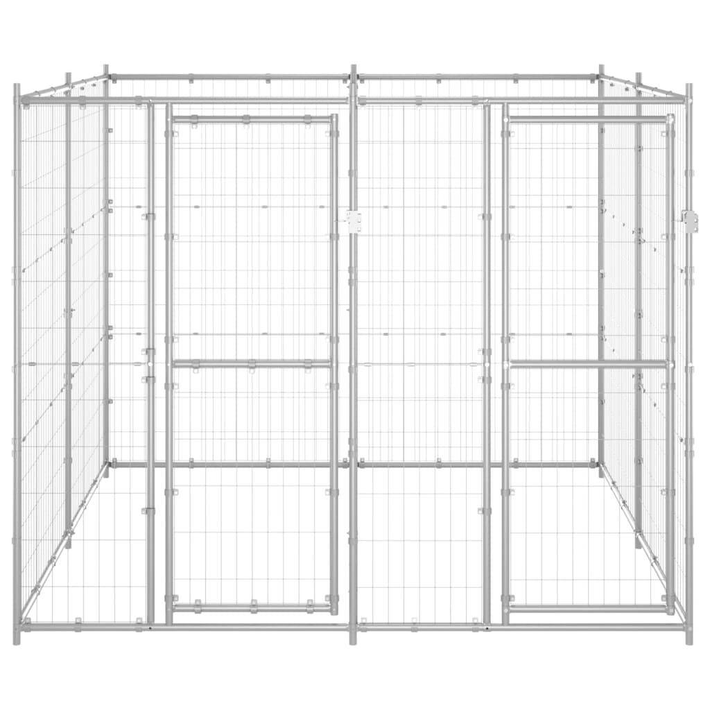 Helloshop26 - Chenil extérieur cage enclos parc animaux chien extérieur acier galvanisé 4,84 m² - Image 3