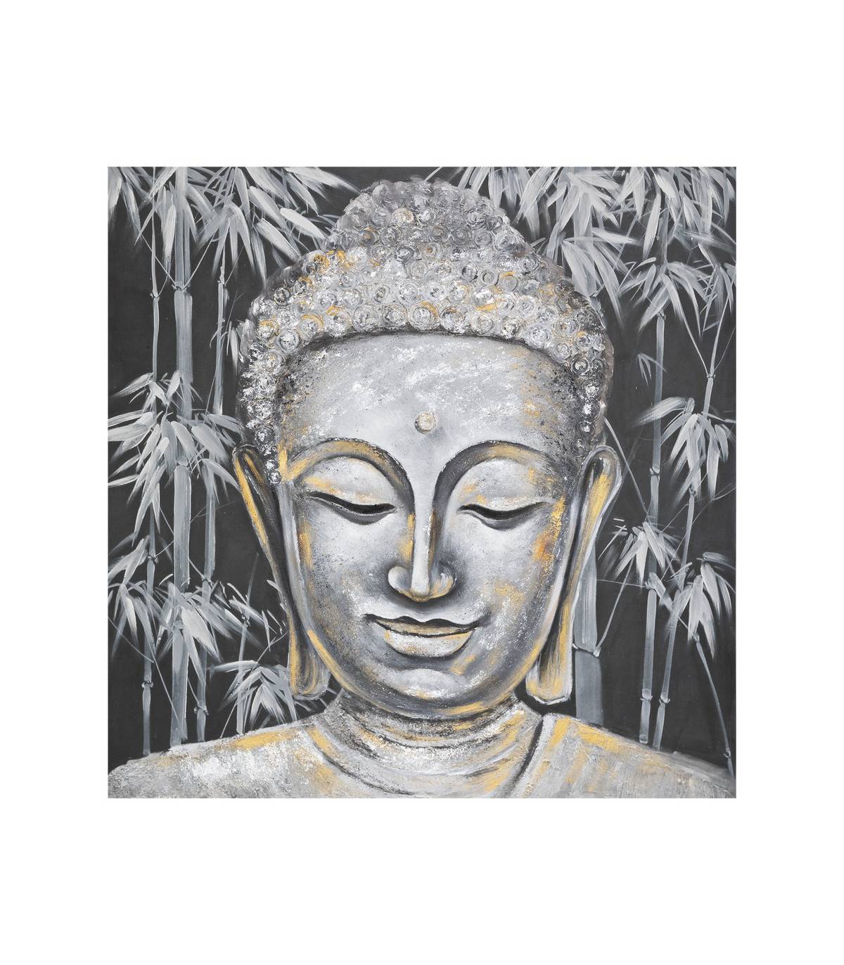 Tableau Toile murale peinte Bouddha 100 x 100 cm - Image 1