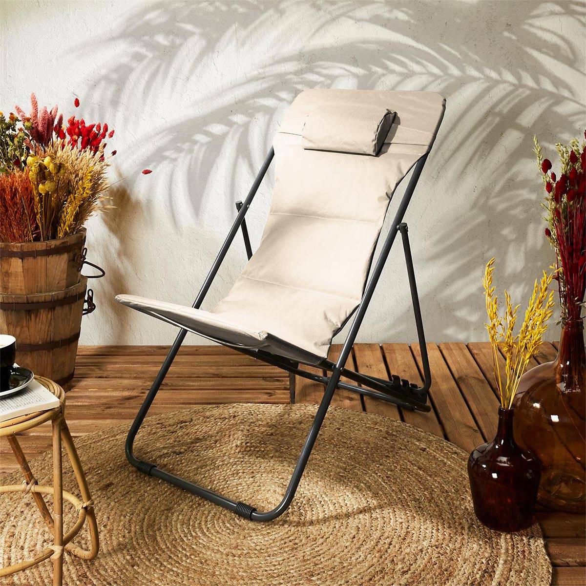 The Home Deco Factory - Transat en métal pliant Corfou - Image 9