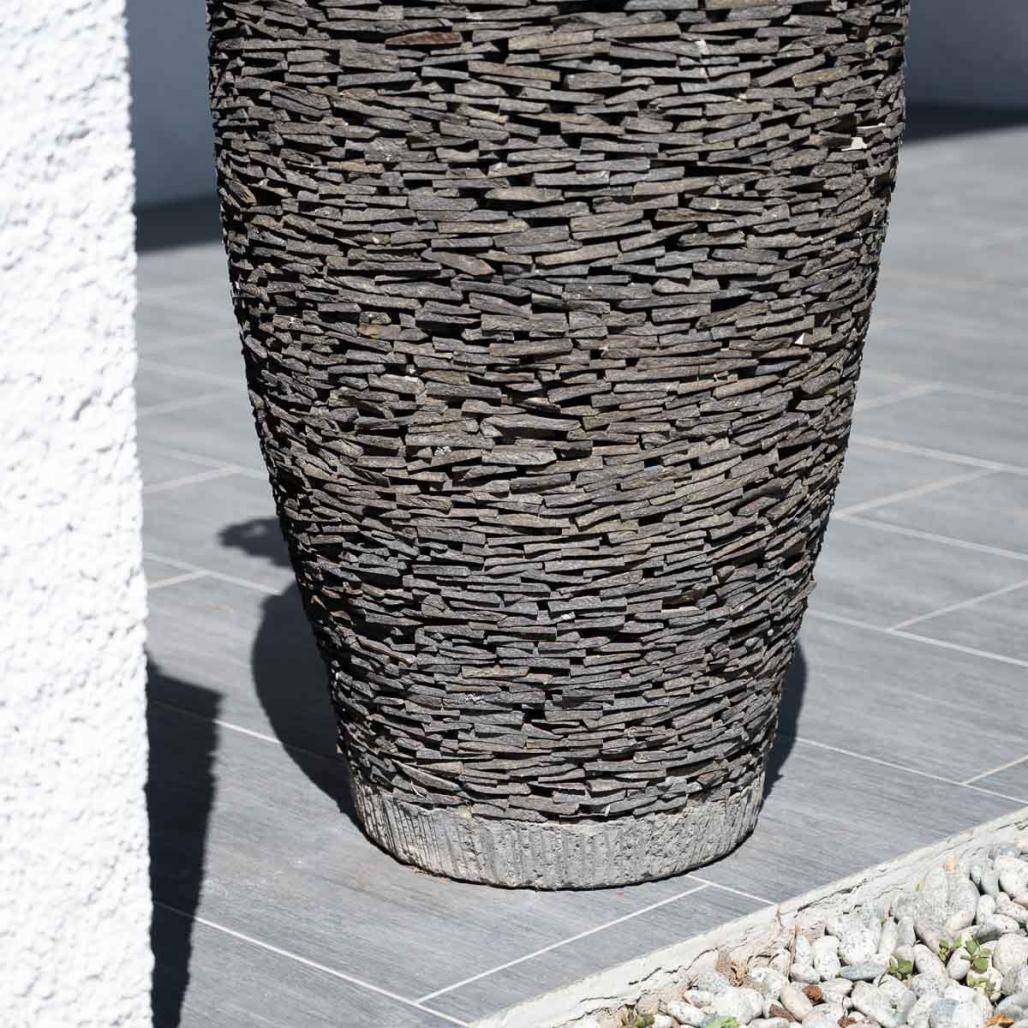 Wanda COLLECTION - Pot bac jardinière forme oeuf ardoise 80cm jardin pierre naturelle - Image 5