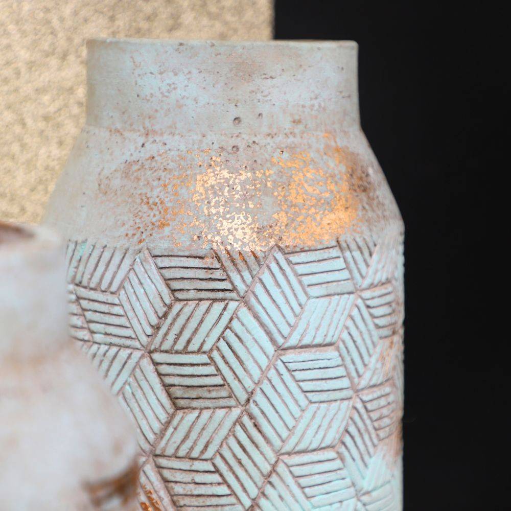 ° Vase en béton vert de gris Ø15.5 x 20 cm Chemin de campagne - Image 5